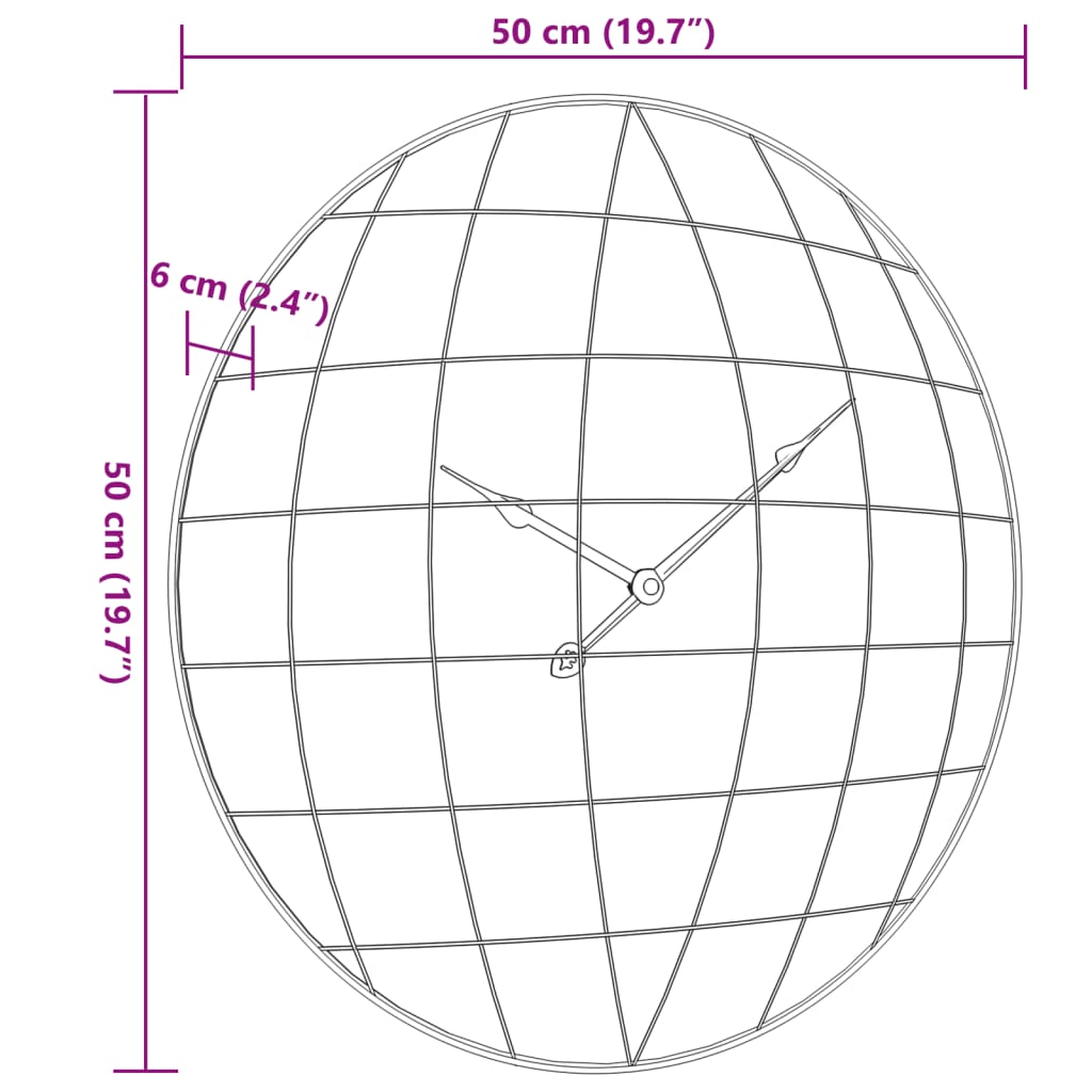 Wanduhr Gelb und Schwarz Ø50 cm Holzwerkstoff - Pazzar.ch