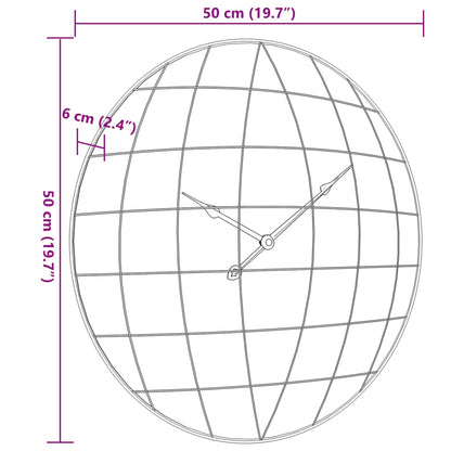 Wanduhr Gelb und Schwarz Ø50 cm Holzwerkstoff - Pazzar.ch