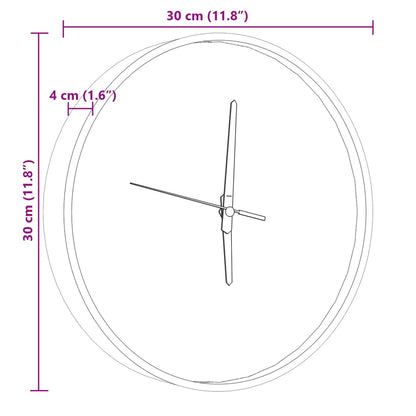 Wanduhr mit Leuchtender Skala und Zeiger Blau Ø30 cm - Pazzar.ch