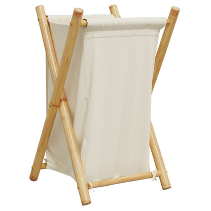 Wäschekorb Cremeweiß 41,5x36x63,5 cm Bambus - Pazzar.ch