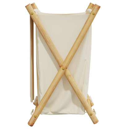 Wäschekorb Cremeweiß 41,5x36x63,5 cm Bambus - Pazzar.ch