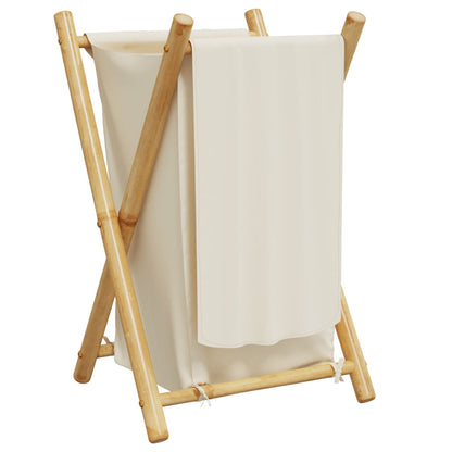 Wäschekorb Cremeweiß 41,5x36x63,5 cm Bambus - Pazzar.ch