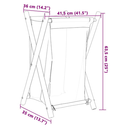 Wäschekorb Cremeweiß 41,5x36x63,5 cm Bambus - Pazzar.ch