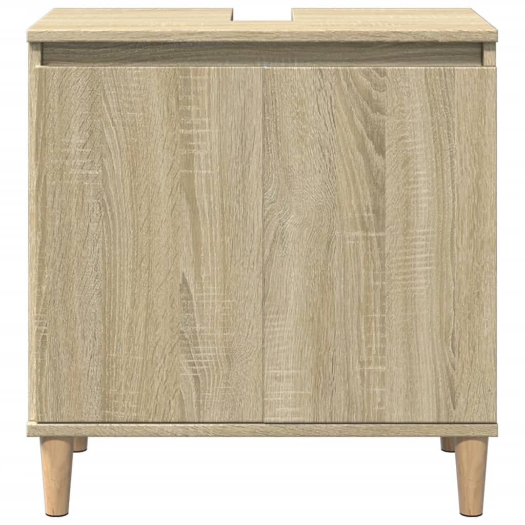 Waschbeckenunterschrank Sonoma-Eiche 58x33x60 cm Holzwerkstoff - Pazzar.ch