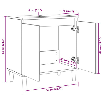 Waschbeckenunterschrank Sonoma-Eiche 58x33x60 cm Holzwerkstoff - Pazzar.ch