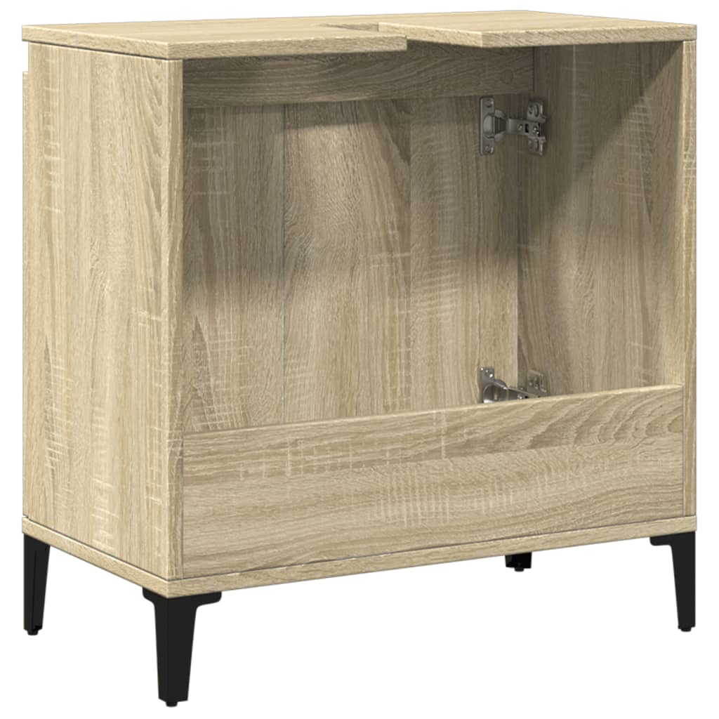 Waschbeckenunterschrank Sonoma-Eiche 58x33x60 cm Holzwerkstoff - Pazzar.ch