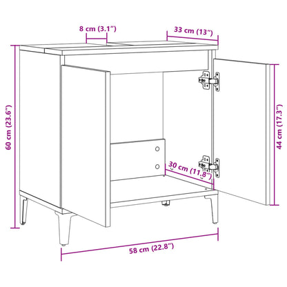 Waschbeckenunterschrank Sonoma-Eiche 58x33x60 cm Holzwerkstoff - Pazzar.ch