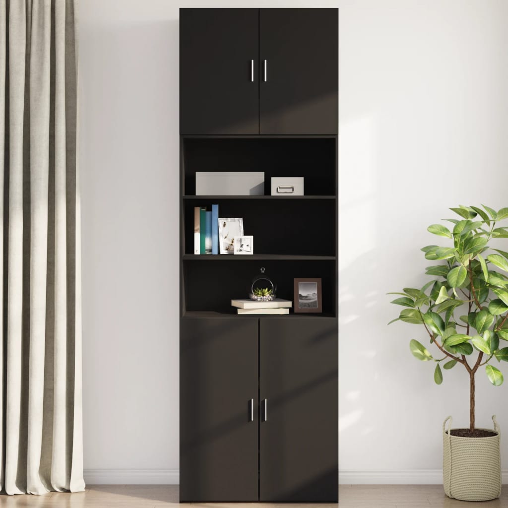 Wandschrank Schwarz 80x42,5x64 cm Holzwerkstoff - Pazzar.ch