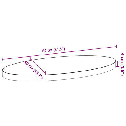 Tischplatte 80x40x4 cm Massivholz Eiche Oval - Pazzar.ch