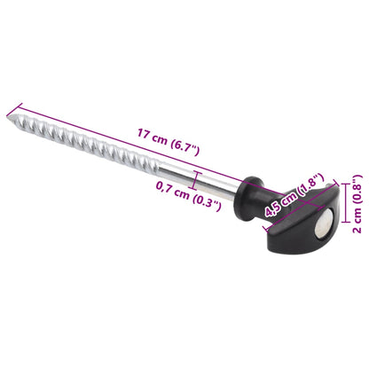 Zeltheringe 12 Stk. 17 cm Ø7 mm Verzinkter Stahl - Pazzar.ch