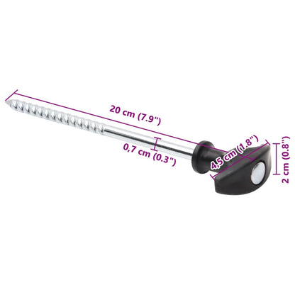 Zeltheringe 24 Stk. 20 cm Ø7 mm Verzinkter Stahl - Pazzar.ch