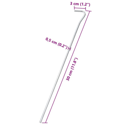 Zeltheringe 50 Stk. 30 cm Ø5 mm Verzinkter Stahl - Pazzar.ch