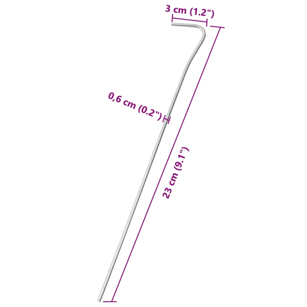 Zeltheringe 50 Stk. 23 cm Ø6 mm Verzinkter Stahl - Pazzar.ch