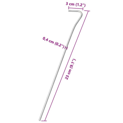 Zeltheringe 50 Stk. 23 cm Ø4 mm Verzinkter Stahl - Pazzar.ch