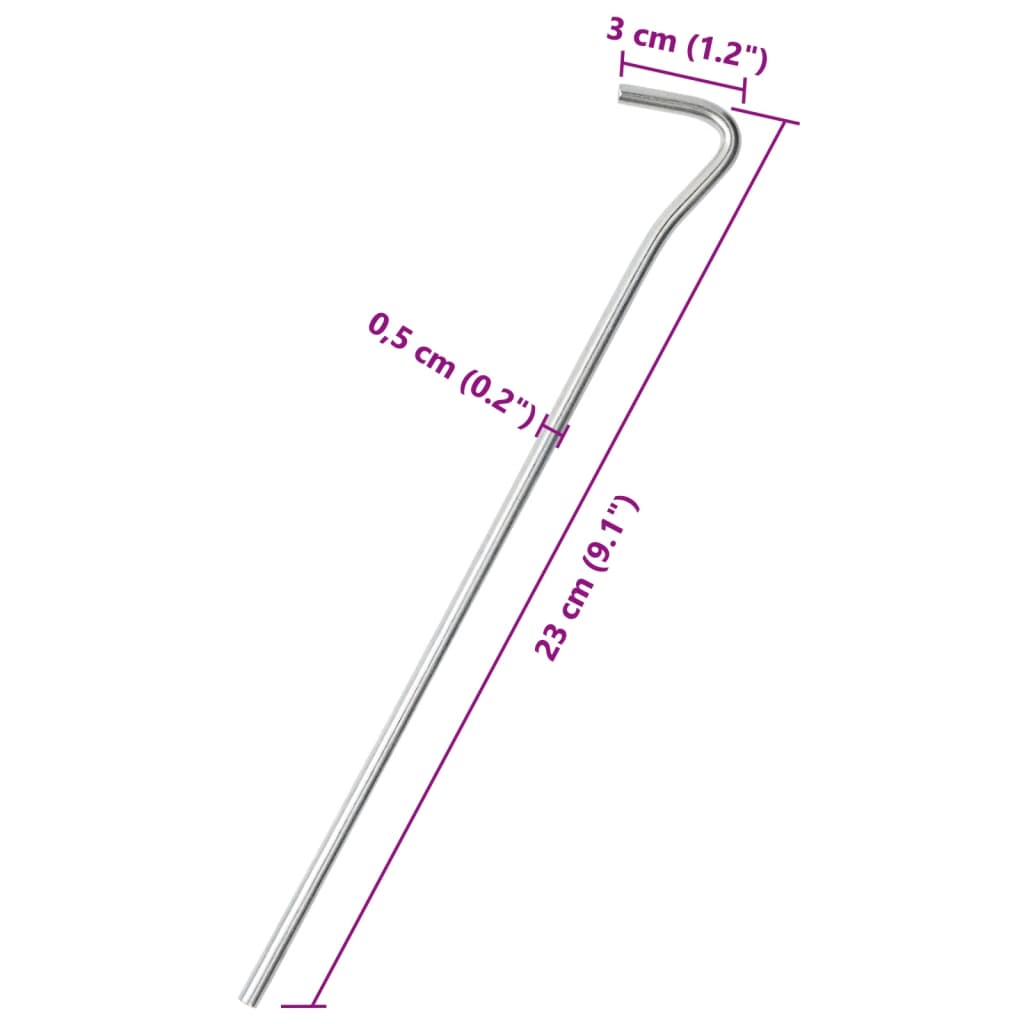 Zeltheringe 50 Stk. 23 cm Ø5 mm Verzinkter Stahl - Pazzar.ch