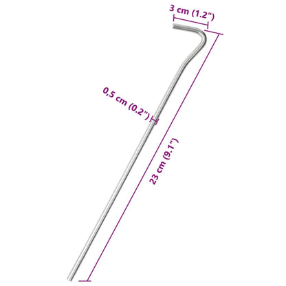 Zeltheringe 50 Stk. 23 cm Ø5 mm Verzinkter Stahl - Pazzar.ch