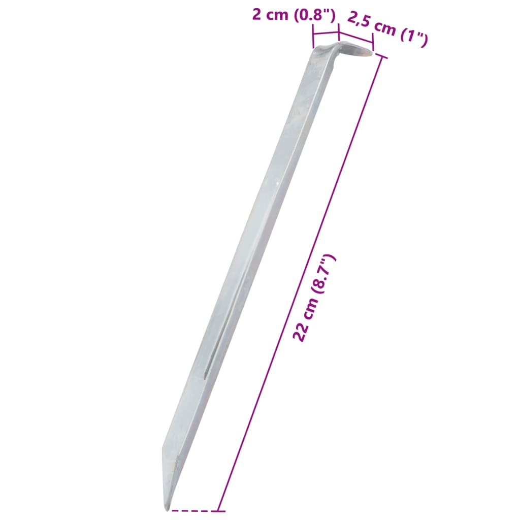 Zeltheringe 24 Stk. 22 cm Ø20 mm Verzinkter Stahl - Pazzar.ch