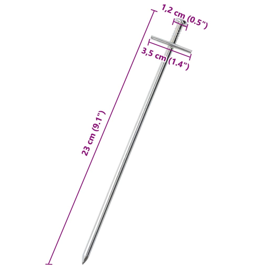 Zeltheringe 24 Stk. 23 cm Ø6 mm Verzinkter Stahl - Pazzar.ch