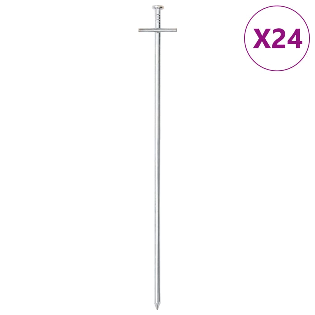 Zeltheringe 24 Stk. 29,5 cm Ø6 mm Verzinkter Stahl - Pazzar.ch