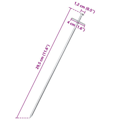 Zeltheringe 24 Stk. 29,5 cm Ø6 mm Verzinkter Stahl - Pazzar.ch