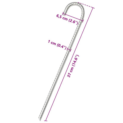 Zeltheringe 6 Stk. 37 cm Ø10 mm Verzinkter Stahl - Pazzar.ch