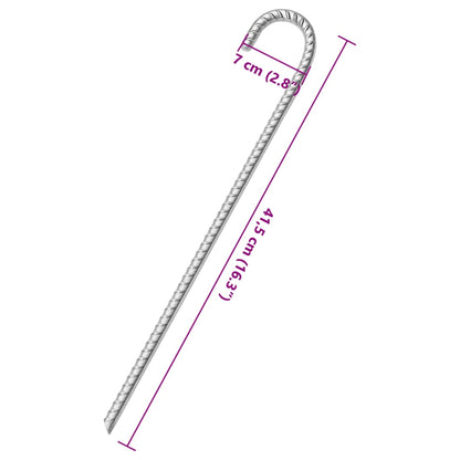 Zeltheringe 6 Stk. 41,5 cm Ø12 mm Verzinkter Stahl - Pazzar.ch