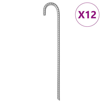 Zeltheringe 12 Stk. 41,5 cm Ø12 mm Verzinkter Stahl - Pazzar.ch