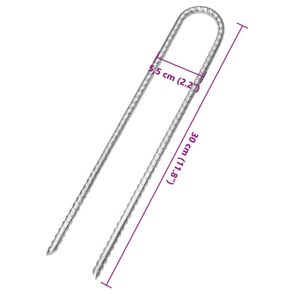 Zeltheringe 6 Stk. U-Form 30 cm Ø7 mm Verzinkter Stahl - Pazzar.ch