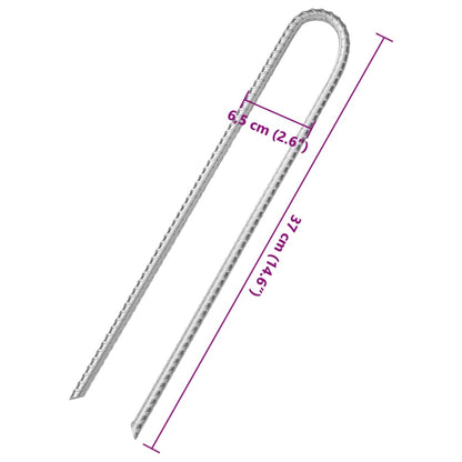 Zeltheringe 6 Stk. U-Form 37 cm Ø10 mm Verzinkter Stahl - Pazzar.ch