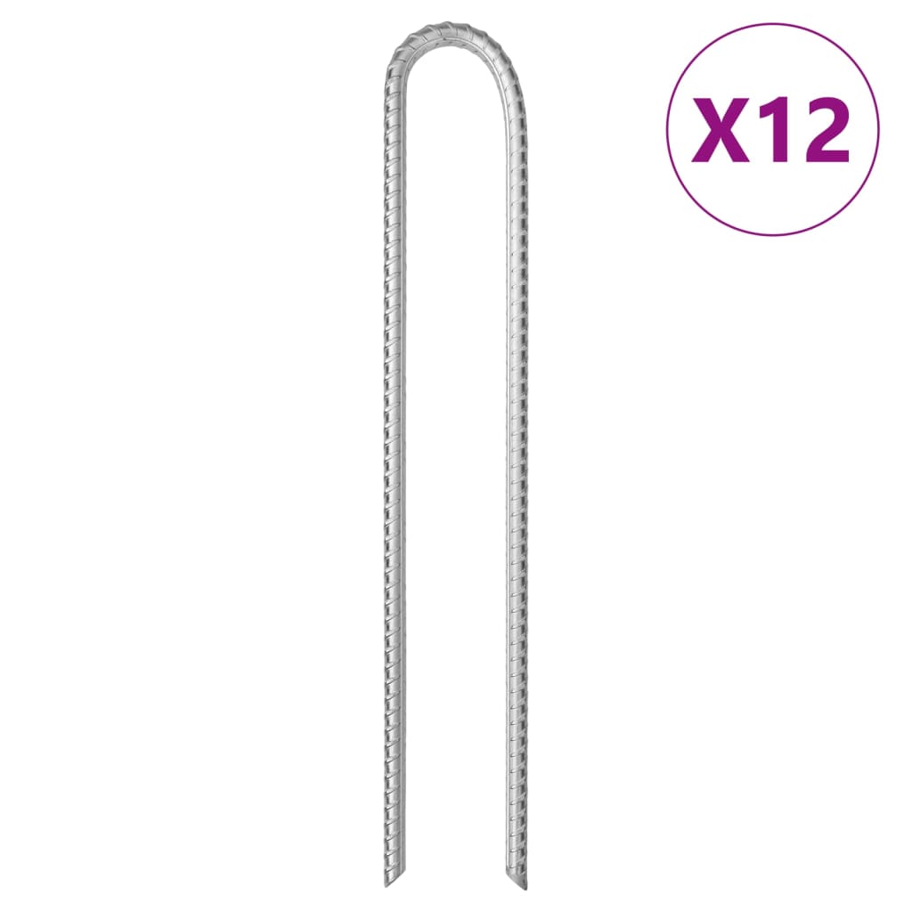 Zeltheringe 12 Stk. U-Form 37 cm Ø10 mm Verzinkter Stahl - Pazzar.ch