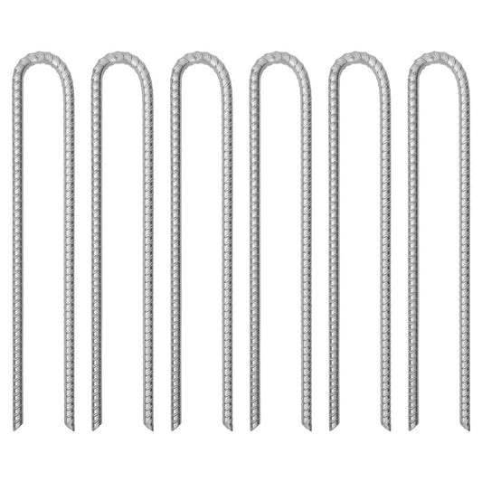 Zeltheringe 6 Stk. U-Form 41,5 cm Ø12 mm Verzinkter Stahl - Pazzar.ch