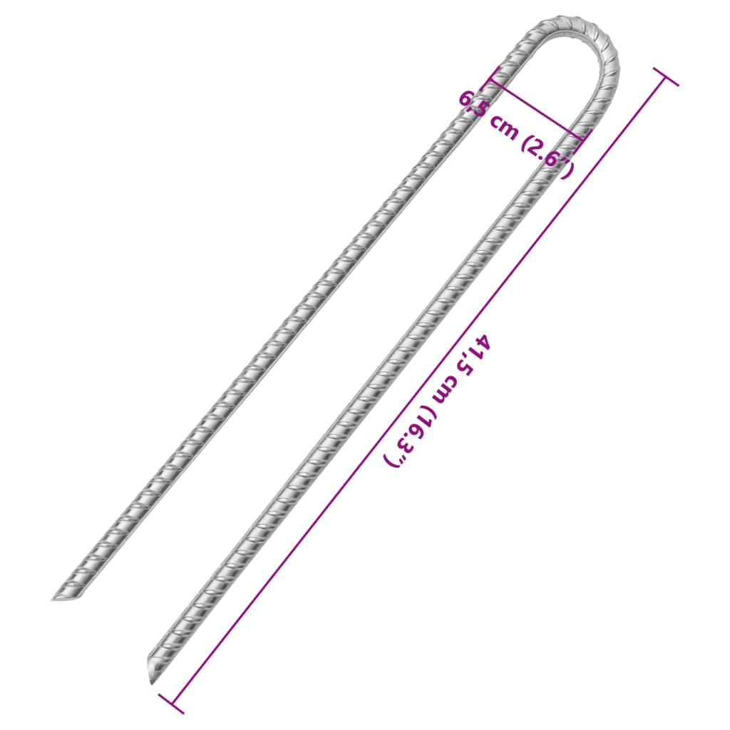 Zeltheringe 12 Stk. U-Form 41,5 cm Ø12 mm Verzinkter Stahl - Pazzar.ch