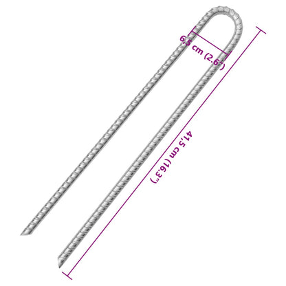 Zeltheringe 12 Stk. U-Form 41,5 cm Ø12 mm Verzinkter Stahl - Pazzar.ch