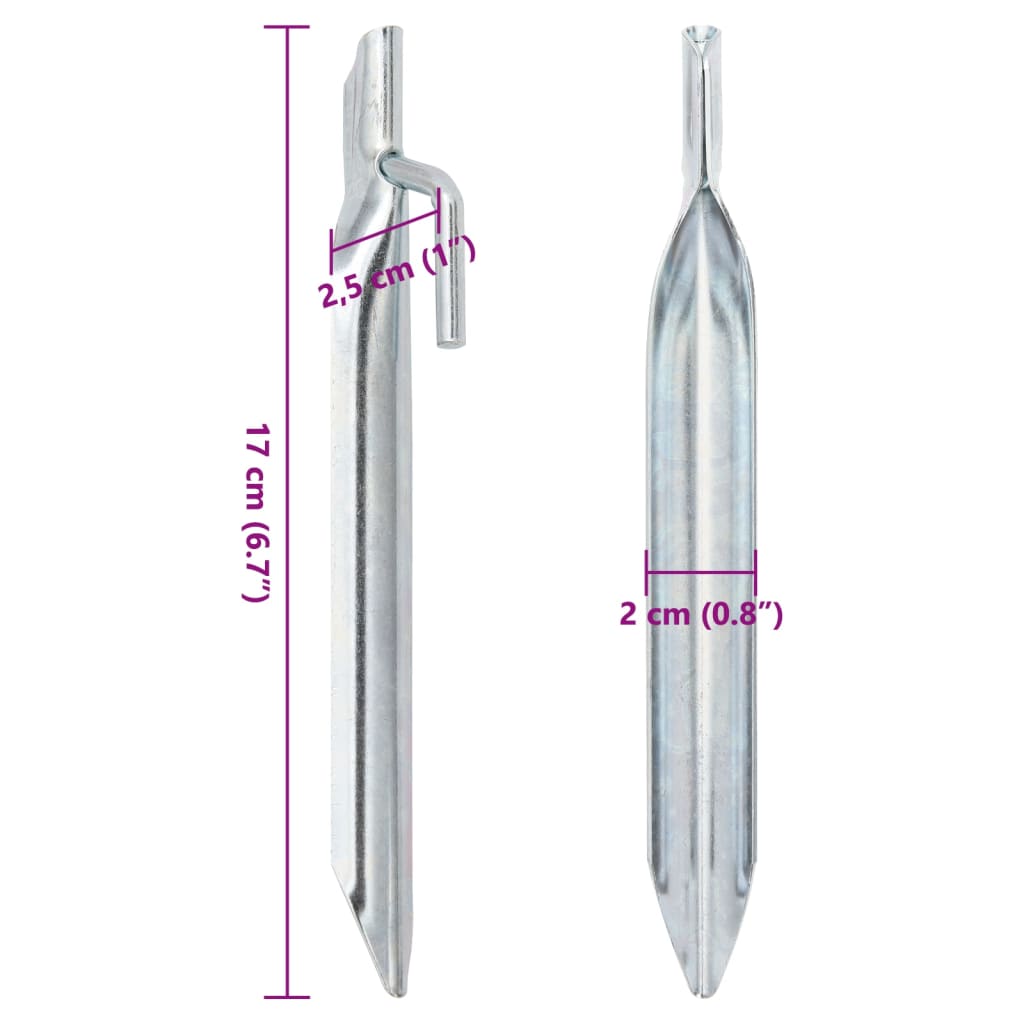 Zeltheringe 24 Stk. V-Form 17 cm Ø20 mm Verzinkter Stahl - Pazzar.ch