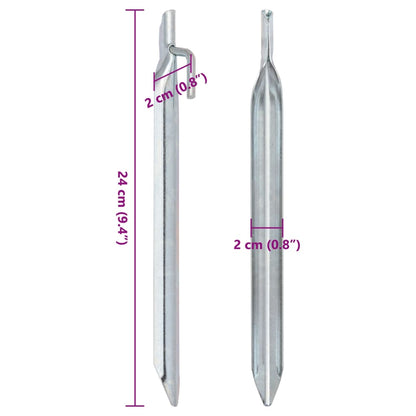 Zeltheringe 24 Stk. V-Form 24 cm Ø20 mm Verzinkter Stahl - Pazzar.ch