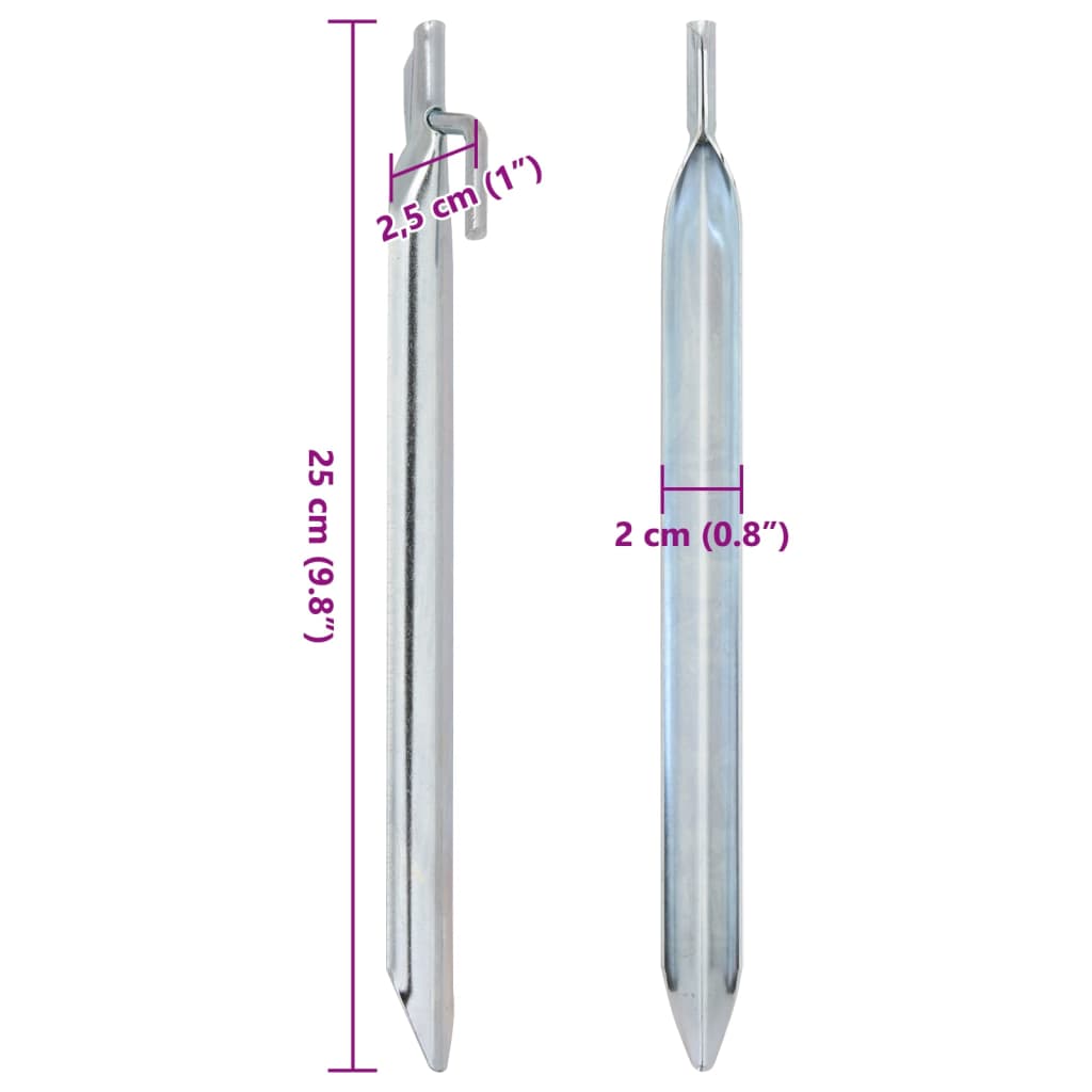 Zeltheringe 24 Stk. V-Form 25 cm Ø20 mm Verzinkter Stahl - Pazzar.ch