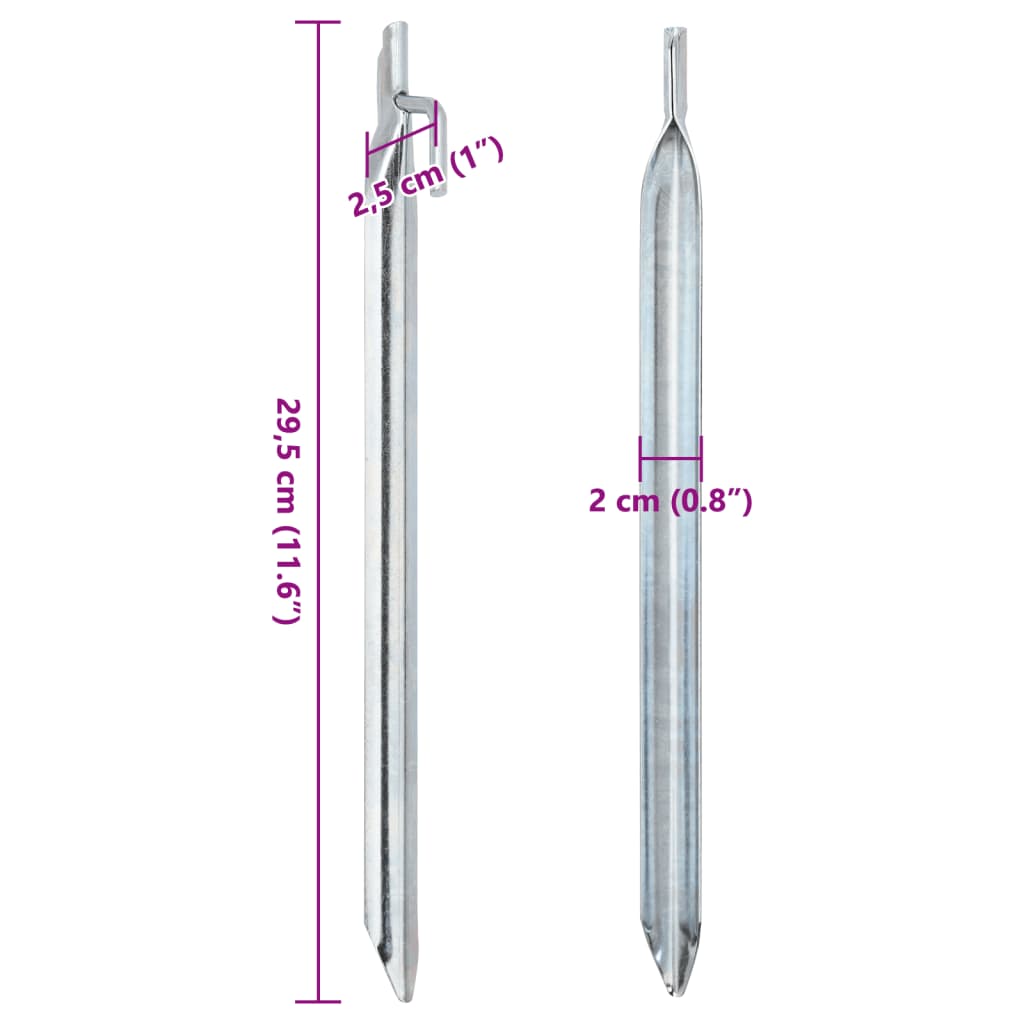 Zeltheringe 24 Stk. V-Form 29,5 cm Ø20 mm Verzinkter Stahl - Pazzar.ch