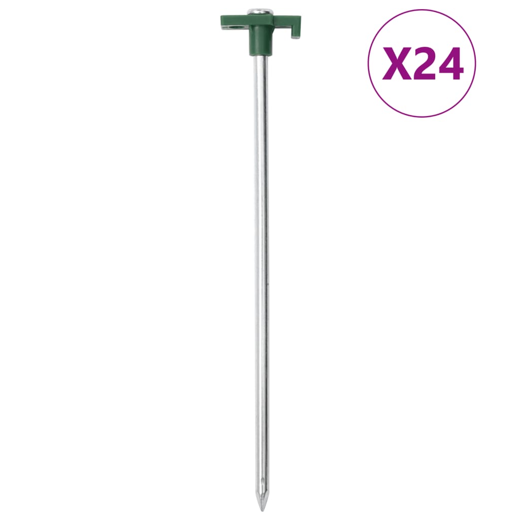 Zeltheringe 24 Stk. 25 cm 7 mm Verzinkter Stahl und PP - Pazzar.ch