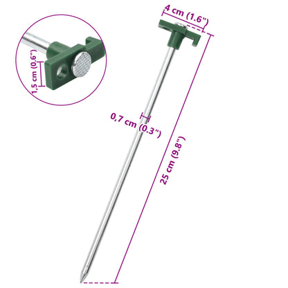 Zeltheringe 12 Stk. 25 cm 7 mm Verzinkter Stahl und PP - Pazzar.ch