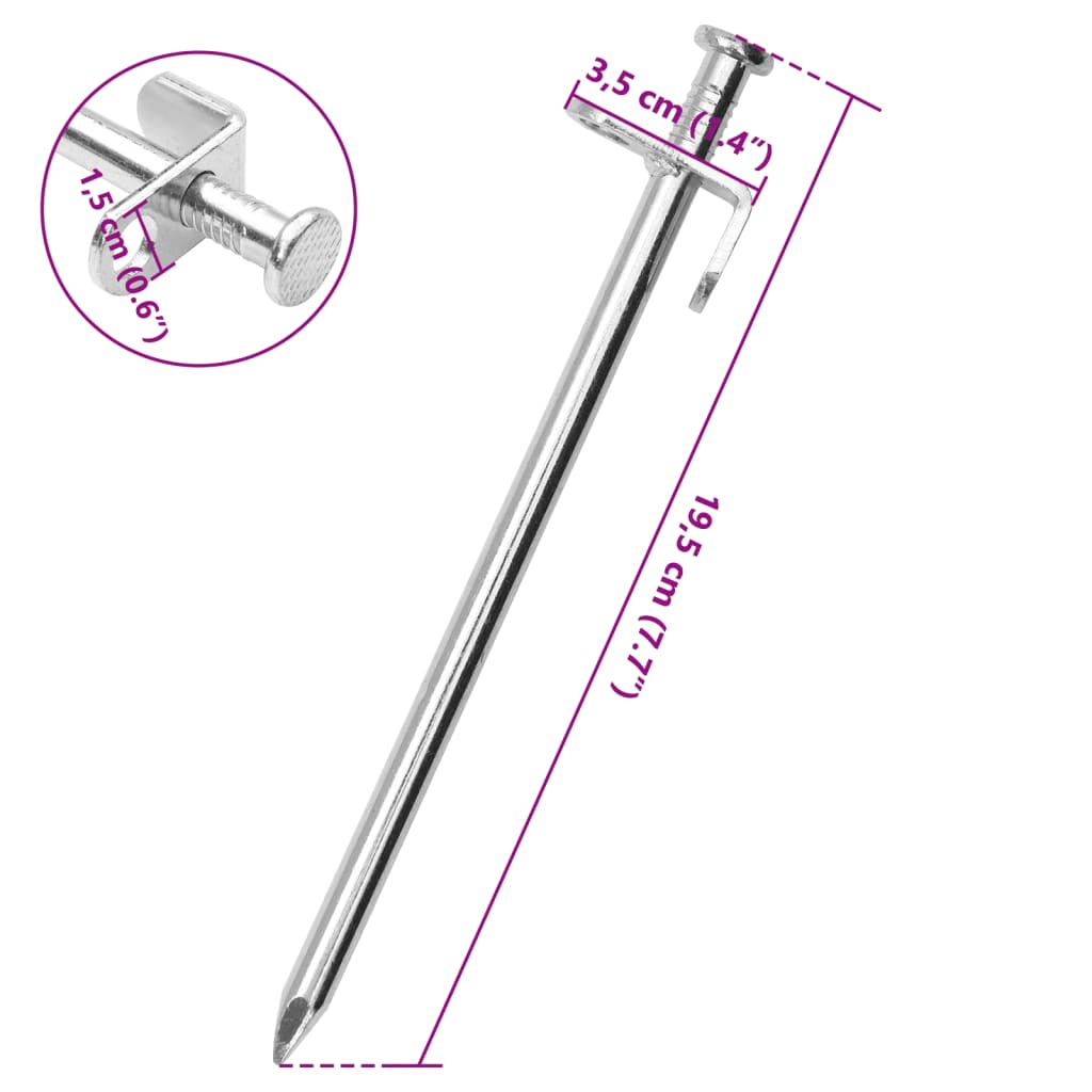 Zeltheringe 24 Stk. 19,5 cm 8 mm Verzinkter Stahl