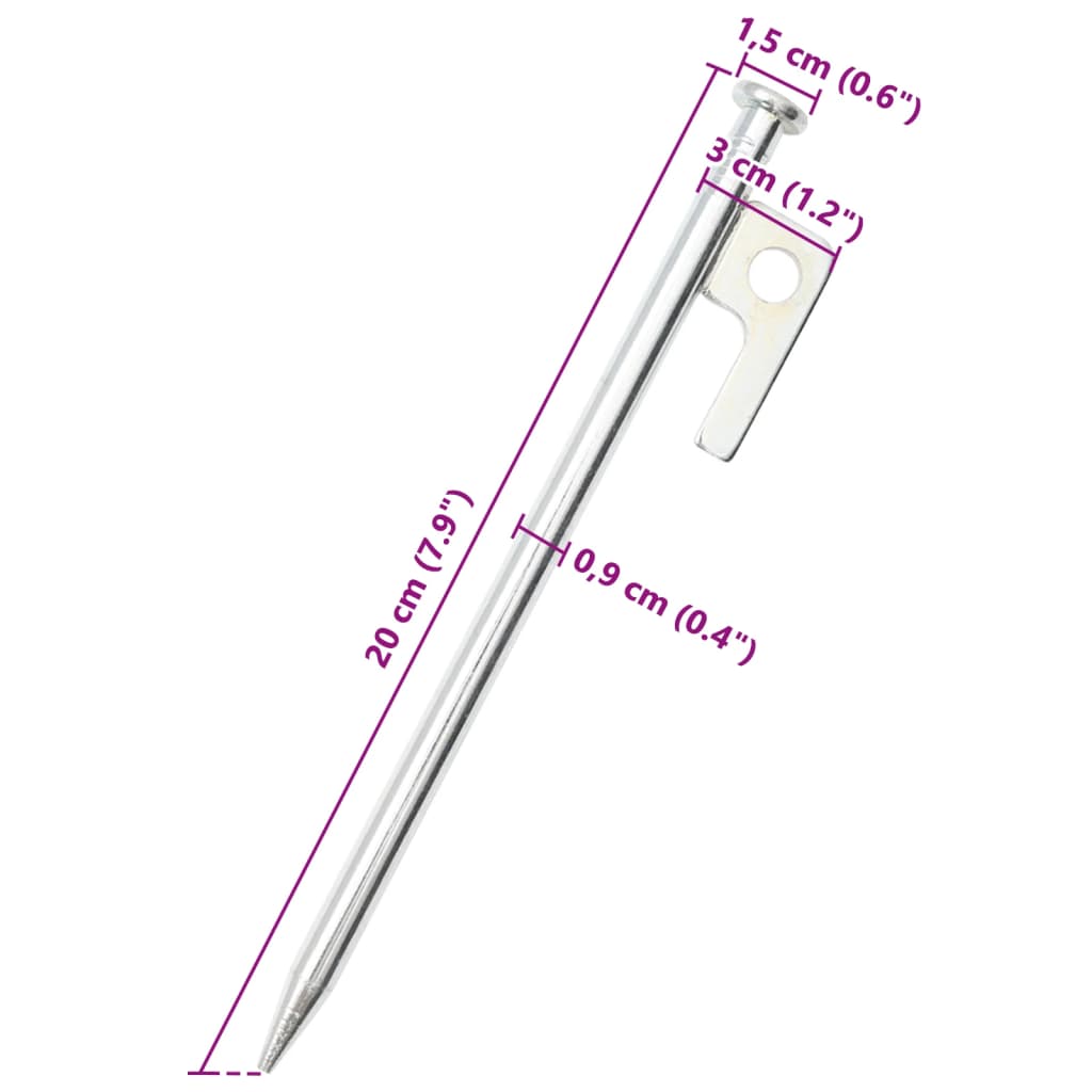 Zeltheringe 24 Stk. 20 cm 9 mm Verzinkter Stahl - Pazzar.ch