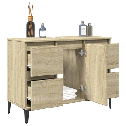 Waschbeckenunterschrank Sonoma-Eiche 80x33x60 cm Holzwerkstoff - Pazzar.ch