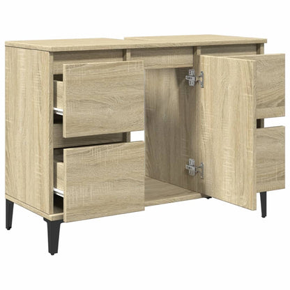 Waschbeckenunterschrank Sonoma-Eiche 80x33x60 cm Holzwerkstoff - Pazzar.ch