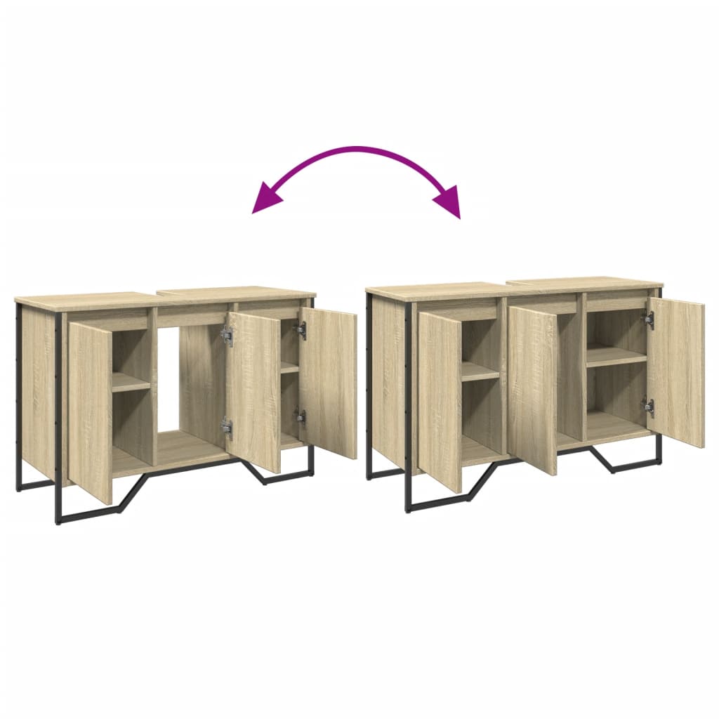 Waschbeckenunterschrank Sonoma-Eiche 91x35x60 cm Holzwerkstoff - Pazzar.ch