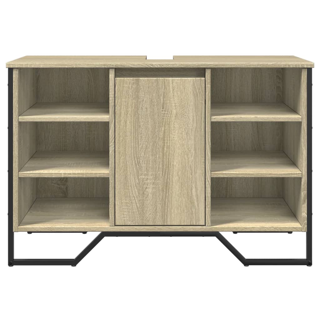 Waschbeckenunterschrank Sonoma-Eiche 91x35x60 cm Holzwerkstoff