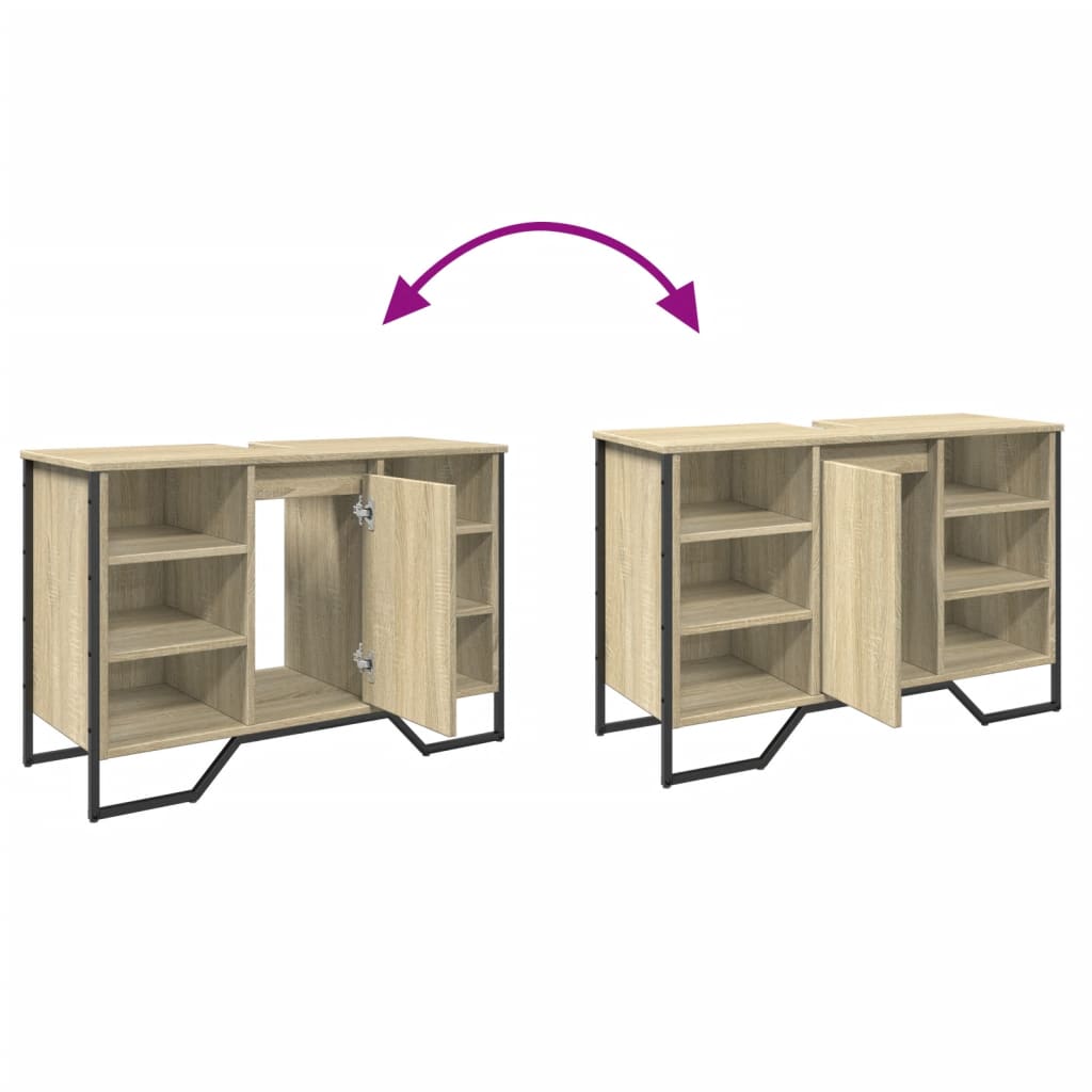 Waschbeckenunterschrank Sonoma-Eiche 91x35x60 cm Holzwerkstoff - Pazzar.ch