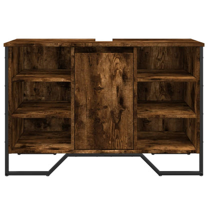 Waschbeckenunterschrank Räuchereiche 91x35x60 cm Holzwerkstoff - Pazzar.ch