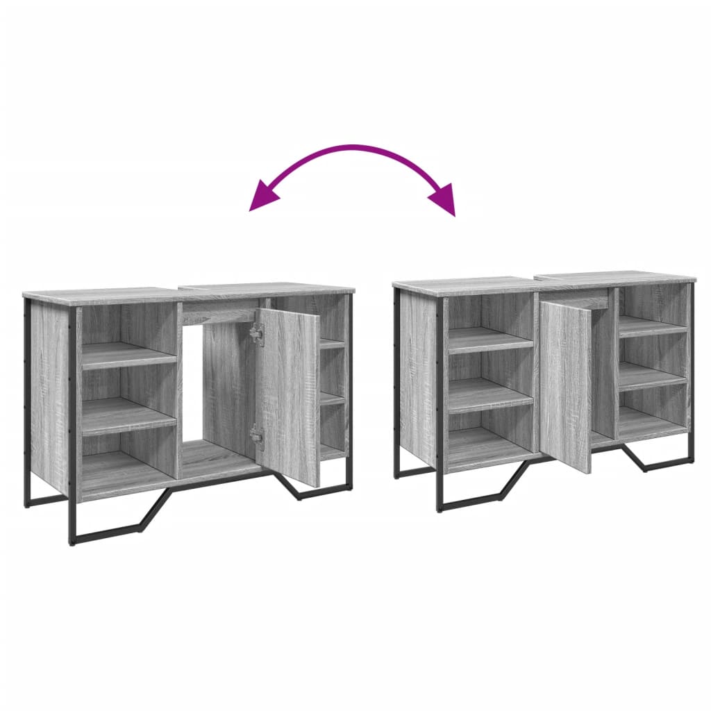 Waschbeckenunterschrank Grau Sonoma 91x35x60 cm Holzwerkstoff