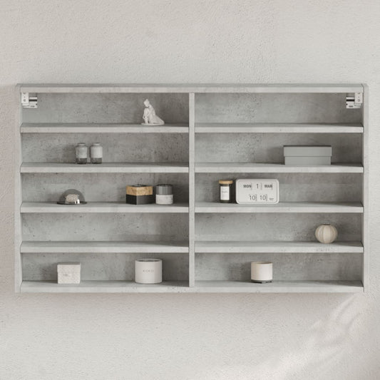 Vitrinenschrank Betongrau 100x15x58 cm Holzwerkstoff - Pazzar.ch