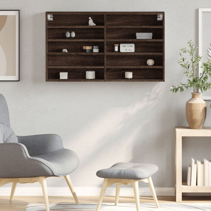 Vitrinenschrank Braun Eichen-Optik 100x15x58 cm Holzwerkstoff - Pazzar.ch